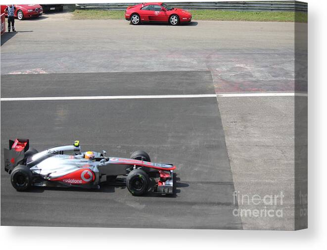 Mclaren Canvas Print featuring the photograph McLaren - Lewis Hamilton by David Grant