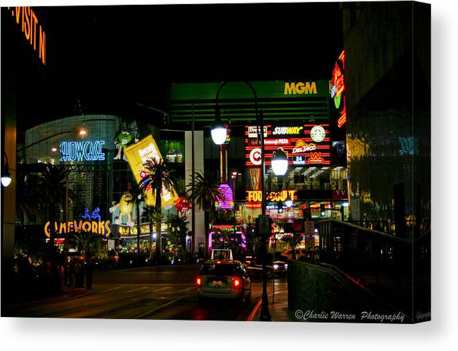 Las Vegas Canvas Print featuring the photograph MGM by Charles Warren