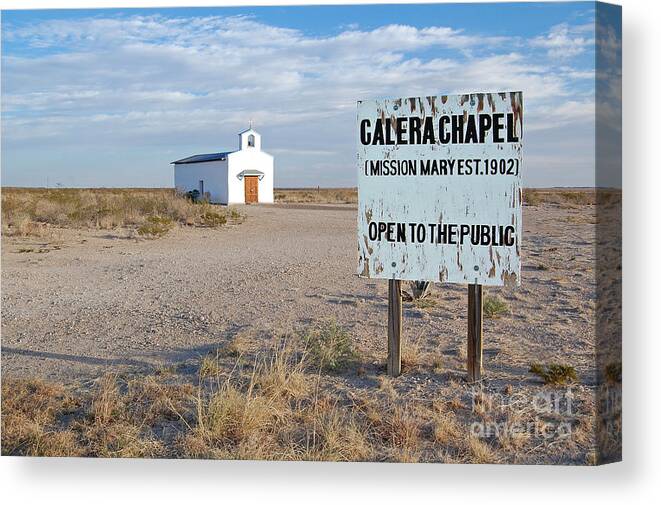 Travelpixpro West Texas Canvas Print featuring the photograph Mission Chapel in West Texas by Shawn O'Brien