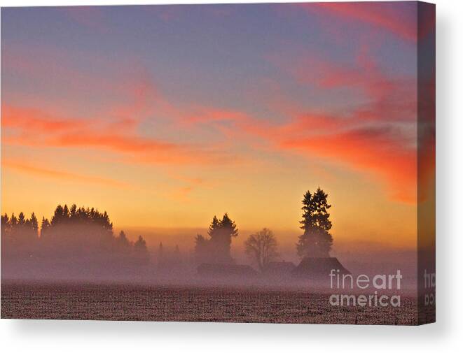 Photography Canvas Print featuring the photograph Misty Country Morning by Sean Griffin