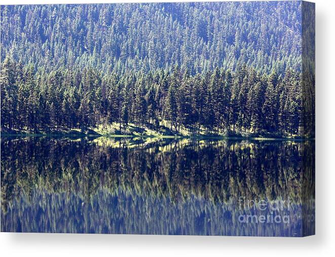 Montana Canvas Print featuring the photograph Montana Lake Reflection by Carol Groenen