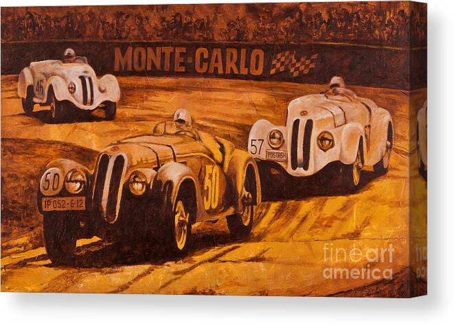 Monte Carlo Canvas Print featuring the painting Monte-Carlo 1937 by Igor Postash