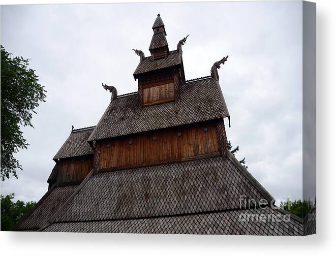 Moorhead Stave Church Canvas Print featuring the photograph Moorhead Stave Church 25 by Cassie Marie Photography