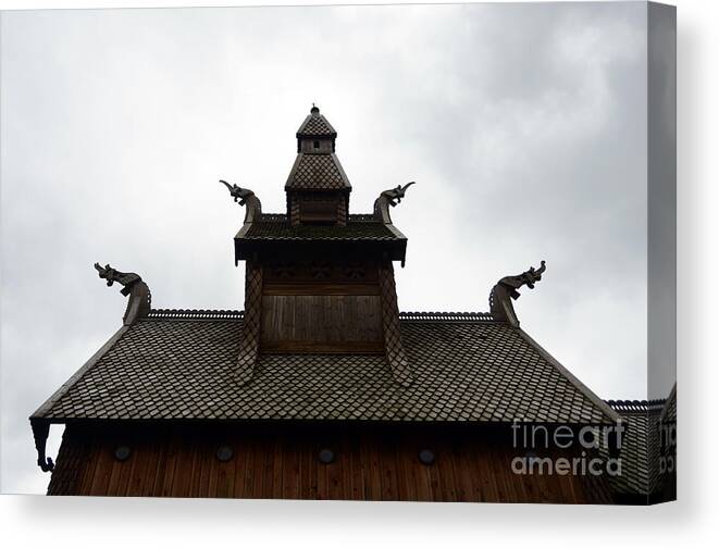 Moorhead Stave Church Canvas Print featuring the photograph Moorhead Stave Church 3 by Cassie Marie Photography