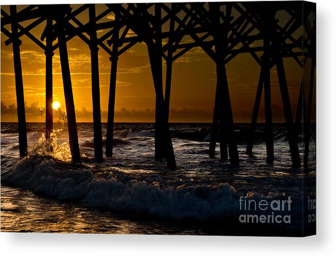 Beach Canvas Print featuring the photograph Morning Splash by Matthew Trudeau