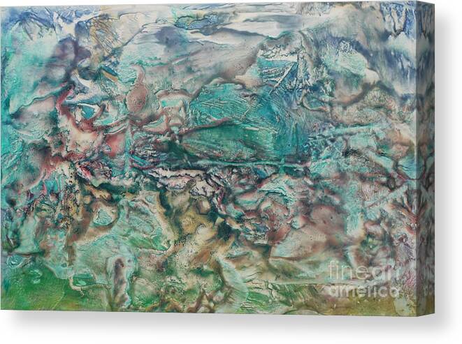 Encaustic Canvas Print featuring the painting Movement in the stillness by Heather Hennick