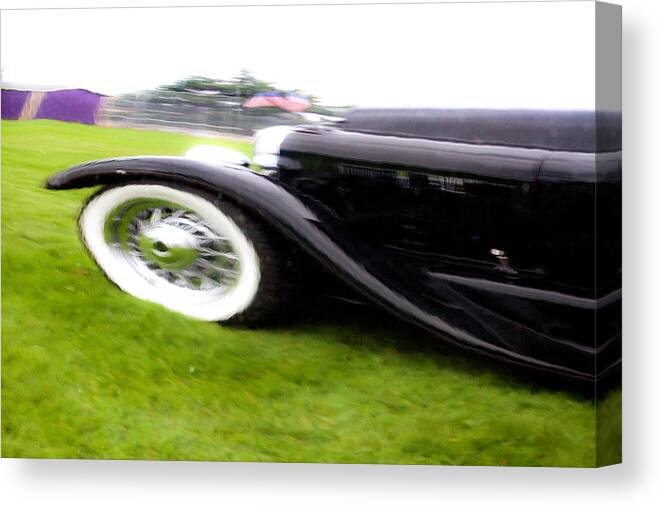 Antique Car Art Canvas Print featuring the photograph Moving On Classic Car by Marie Jamieson