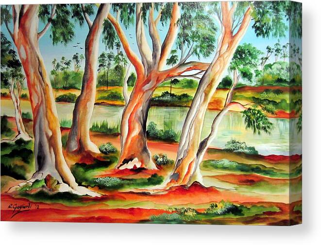 Australia Canvas Print featuring the painting My Australia passion by Roberto Gagliardi