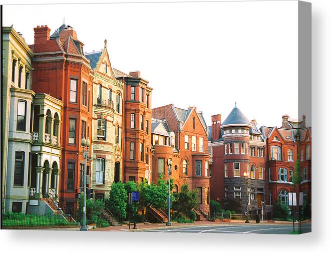 Rowhouse Canvas Print featuring the photograph Logan Circle by Claude Taylor