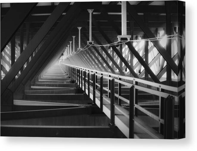 Bridgewalk Canvas Print featuring the photograph New River Gorge Bridge Catwalk by Teresa Mucha