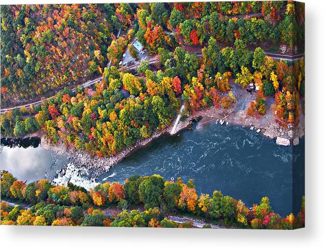 New River Gorge Bridge Canvas Print featuring the photograph New River Gorge by Mary Almond