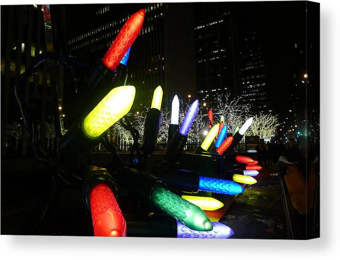 Decoration Canvas Print featuring the photograph New York City Street Lights by Richard Reeve