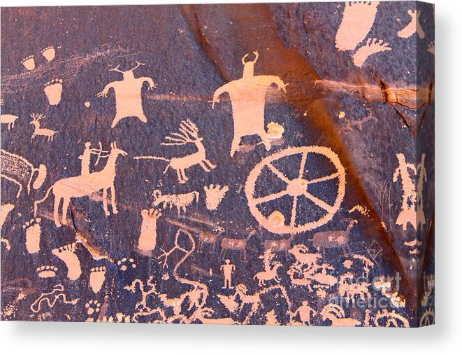 Petroglyph Canvas Print featuring the photograph Newspaper Rock by Pamela Walrath