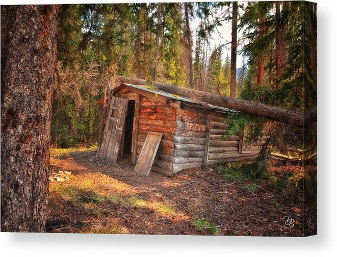 Cabin Canvas Print featuring the photograph No One To Hear It Fall by Debra Boucher