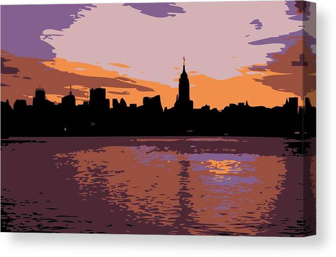 New York City Skyline Canvas Print featuring the photograph NYC Morning Color 6 by Scott Kelley