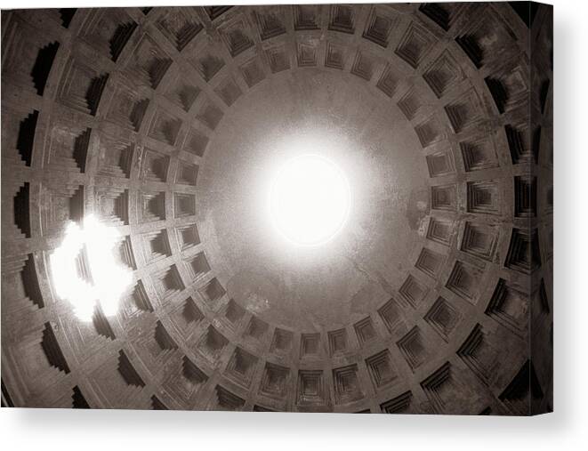 Marvelous Canvas Print featuring the photograph Oculus The Pantheon Rome by Tom Wurl