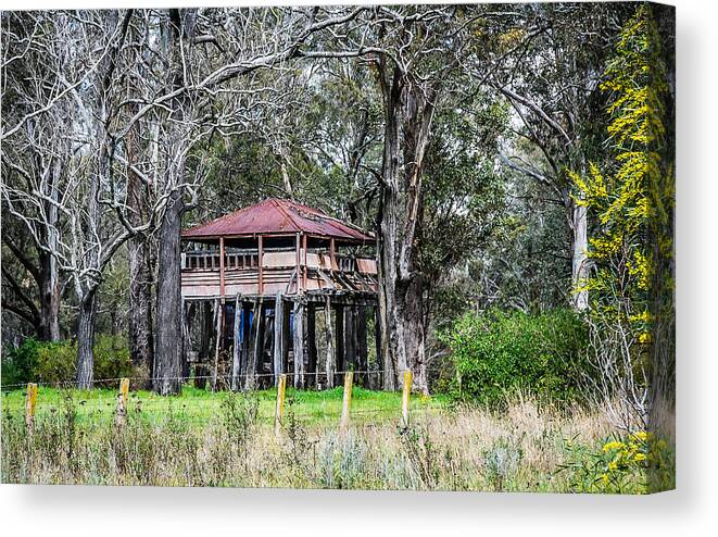 Hdr Canvas Print featuring the photograph Old building on stilts 1 by Fran Woods