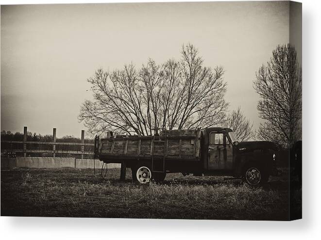 Chevy Canvas Print featuring the photograph Old Chevy Sepia by Off The Beaten Path Photography - Andrew Alexander
