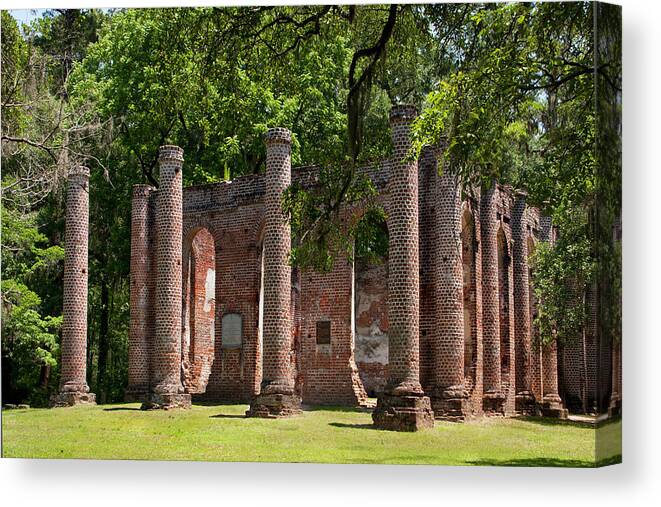 Sandra Anderson Canvas Print featuring the photograph Old Sheldon Church by Sandra Anderson