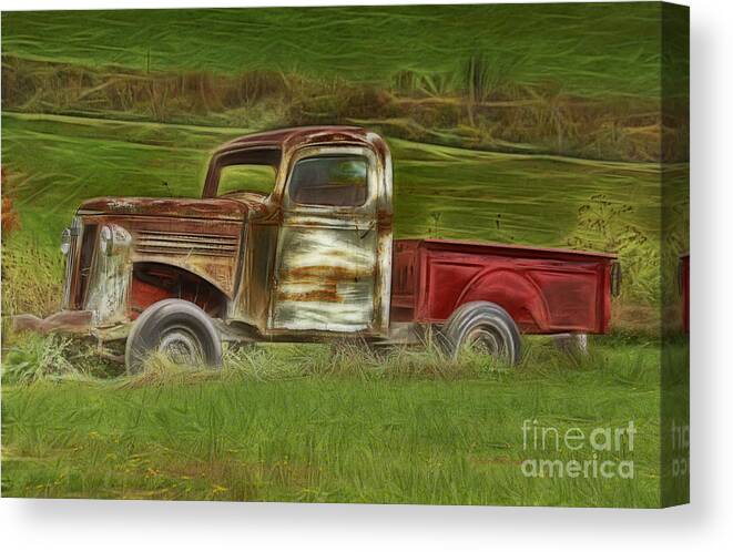 Old Truck Canvas Print featuring the photograph Oldie But Goodie by Deborah Benoit