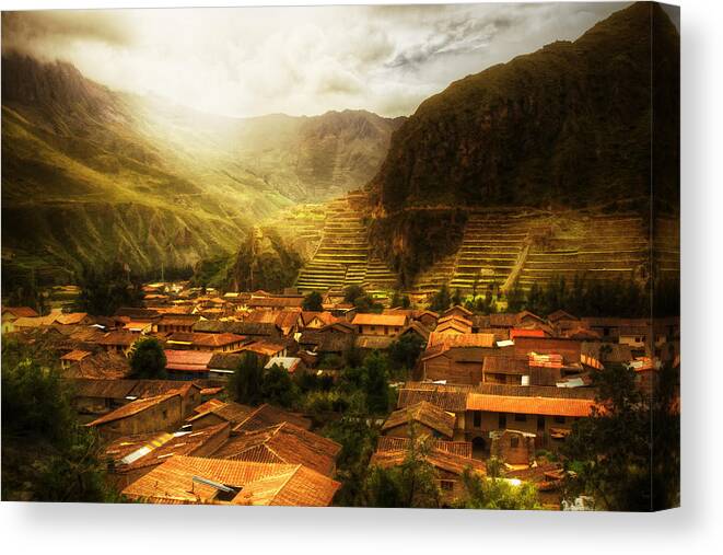 Valley Canvas Print featuring the photograph Ollantaytambo by Stuart Deacon