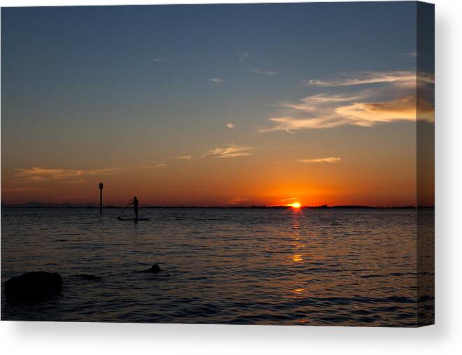 Paddle Canvas Print featuring the photograph Paddle Board Sunset #2 by Monte Arnold