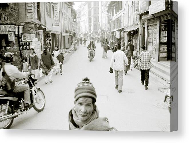 Individuality Canvas Print featuring the photograph Life In Patan In Kathmandu by Shaun Higson