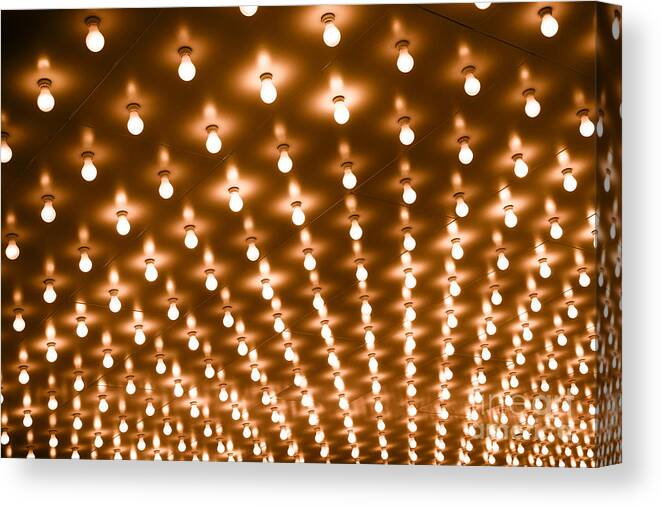 Illuminated Canvas Print featuring the photograph Photo of Theater Marquee Lights by Paul Velgos