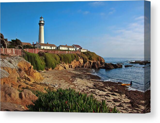 Pigeon Point Canvas Print featuring the photograph Pigeon Point Lighthouse by Randy Wehner