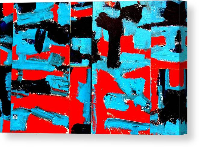 Abstract Canvas Print featuring the painting Polyptych IV by John Nolan