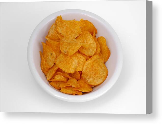 Chips Canvas Print featuring the photograph Potato chips by Matthias Hauser
