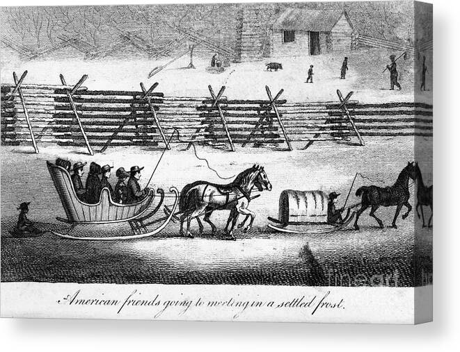 1811 Canvas Print featuring the photograph Quakers Going To Meeting by Granger