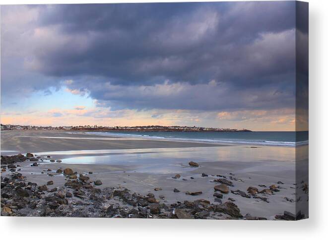 Beach Canvas Print featuring the photograph Quiet Winter Day at York Beach by John Burk