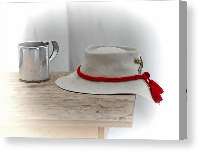 Rebel Canvas Print featuring the photograph Rebel officers hat by Jim Boardman