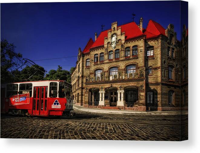 Lvov Canvas Print featuring the photograph Red Alert by Evelina Kremsdorf
