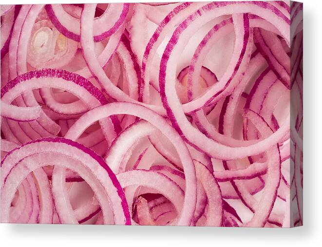 Aromatic Canvas Print featuring the photograph Red Onions by Tom Gowanlock
