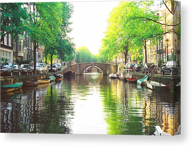 Reflection Canvas Print featuring the photograph Amsterdam by Claude Taylor