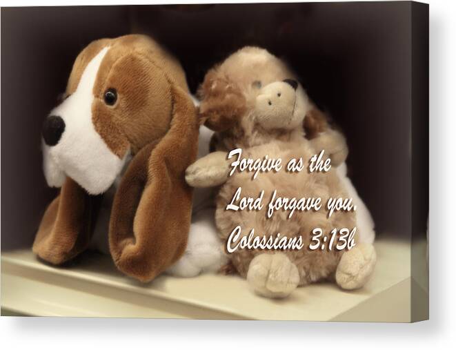 Scripture Canvas Print featuring the photograph Remembering Childhood Days Col 3v13b by Linda Phelps