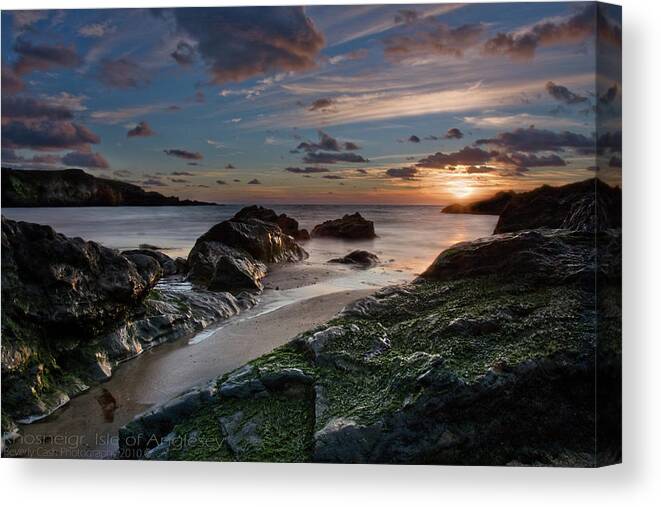 Seascape Canvas Print featuring the photograph Rhosneigr Sunset by B Cash
