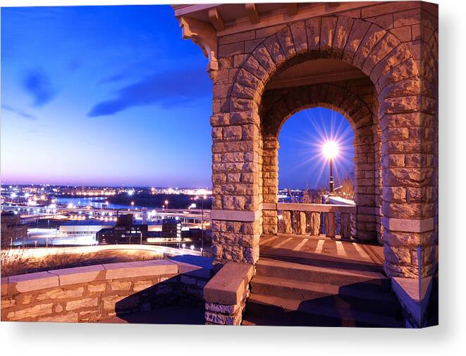 Rver Canvas Print featuring the photograph River View in Kansas City by Donna Caplinger