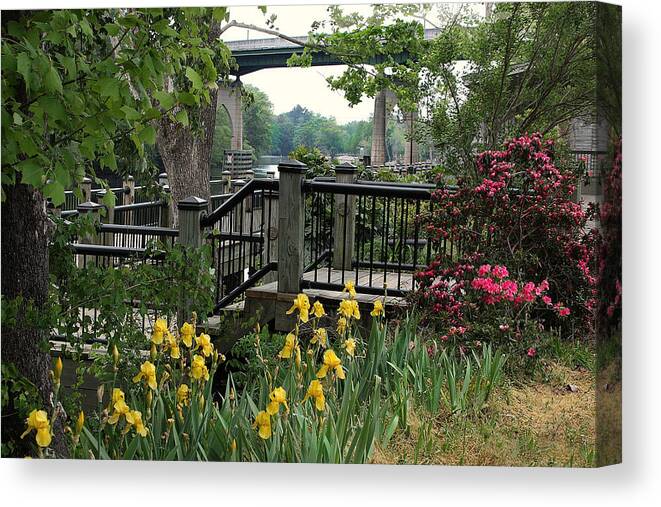 Conway Riverwalk Canvas Print featuring the photograph Riverwalk in Spring by Sandra Anderson