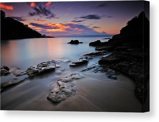 Sunrise Canvas Print featuring the photograph Rocks of Gordon by Mark Lucey