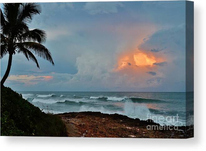 Beach Canvas Print featuring the photograph Rocks Sunset Glow by Lynda Dawson-Youngclaus