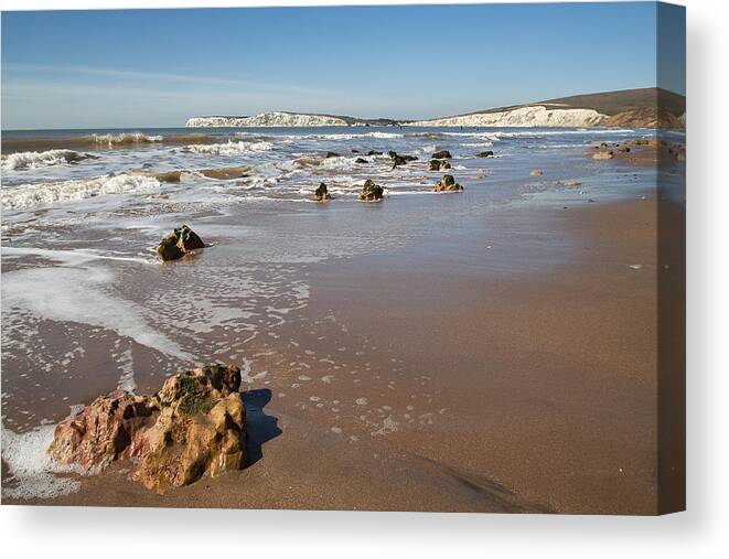 Rocks Canvas Print featuring the photograph Rocky Bay by Shirley Mitchell