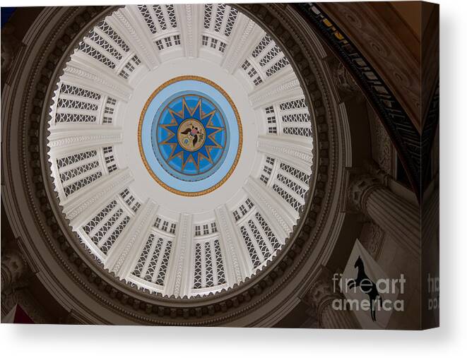 Architecture Canvas Print featuring the photograph Rotunda of Boston Custom House by Thomas Marchessault