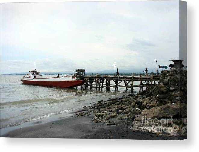 Big Canvas Print featuring the photograph Rural Wharf by Tony Magdaraog