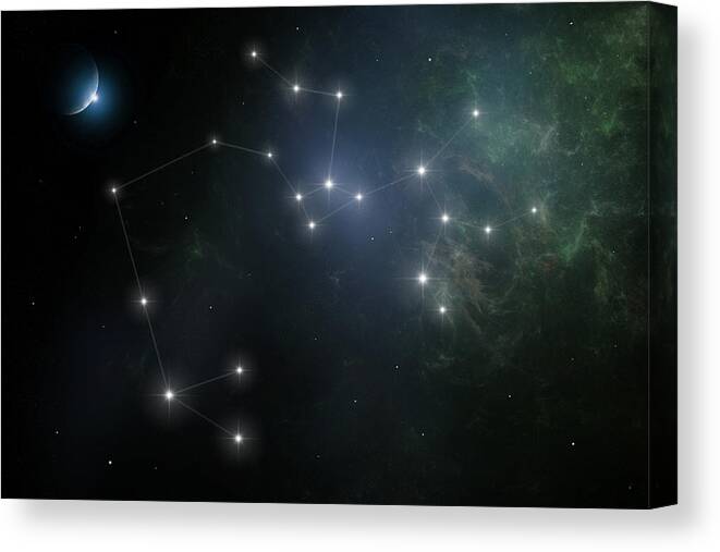 Sagittarius Canvas Print featuring the digital art Sagittarius by Ian Merton