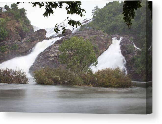 Shivanasamudra Falls Canvas Print featuring the photograph Settled After the Fall by SAURAVphoto Online Store