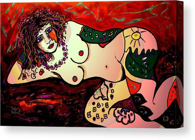 Nude Canvas Print featuring the mixed media Sexy Girl by Natalie Holland