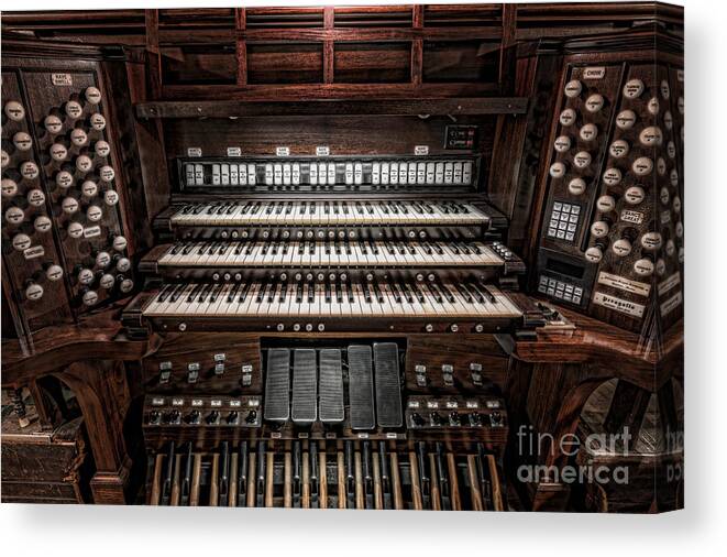 Clarence Holmes Canvas Print featuring the photograph Skinner Pipe Organ by Clarence Holmes